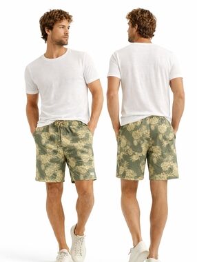 Nwt Vintage Genes 1891 Tropical Flat Front Shorts Slim Fit Cotton Stretch M W32